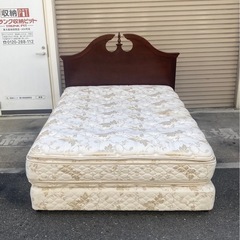 A664♠️キングスダウンマットレスとマホガニーベッドボード ダブルサイズの画像