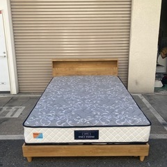 A665♠️マナベインテリアハーツ ダブルベッドセット【照明 コンセント付き】の画像
