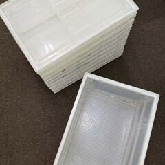 【中古】【10個セット】トラスコ薄型折りたたみコンテナスケル ５０Ｌ 透明 TSKO50Bの画像