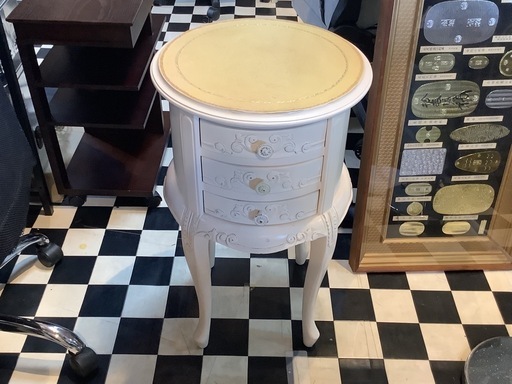 【リサイクルサービス八光】幅39㎝　アンティーク風 猫脚 姫家具エレガントコモ ラウンド3段チェスト マホガニー材