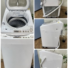 R502 ☀️ ジモティー限定特別価格！ プラズマクラスター搭載！ SHARP 洗濯乾燥機（洗濯9.0㎏ 乾燥：4.5㎏) 18年製 ES-TX9A ⭐ 動作確認済 ⭐ クリーニング済の画像