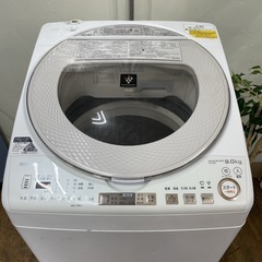 R502 ☀️ ジモティー限定特別価格！ プラズマクラスター搭載！ SHARP 洗濯乾燥機（洗濯9.0㎏ 乾燥：4.5㎏) 18年製 ES-TX9A ⭐ 動作確認済 ⭐ クリーニング済の画像
