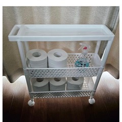 【2個セット・3段ラック・ホワイト・美品】の画像