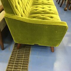 ★リユースのサカイ横浜南店★YM1374 カリモク60 ロビーチェア３シーター モスグリーン W175×D75×H75 クリーニング済みの画像