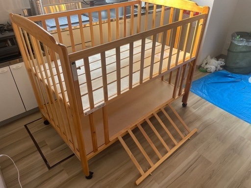 状態良好】大和屋 ベビーベッド フロール 標準サイズ 高さ調節可能