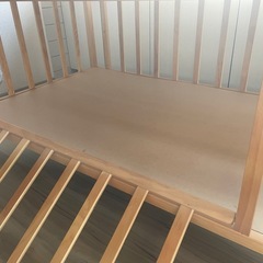 【状態良好】大和屋 ベビーベッド フローラ 標準サイズ 高さ調節可能 キャスター付の画像
