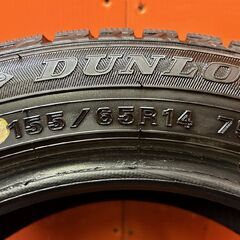 【走行短め】DUNLOP WINTER MAXX WM02 155/65R14 14インチ スタッドレス 1本 22年製 ピクシススペース N-BOX フレア スペーシア等 (KTH344) の画像