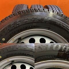 【BS VL1 155/80R14 88/86N LT】スタッドレス 【スチールホイール 14インチ 5J4HPCD100】22年製 バリ溝 プロボックス サクシード等(KTL476)の画像