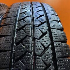 【BS VL1 155/80R14 88/86N LT】スタッドレス 【スチールホイール 14インチ 5J4HPCD100】22年製 バリ溝 プロボックス サクシード等(KTL476)の画像