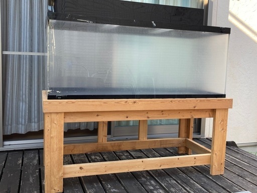 大型アクリル水槽 木製スタンド・上部濾過・ガラス付き1500×600×600