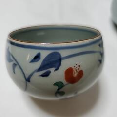 湯飲み10客　黒塗り茶托付きの画像