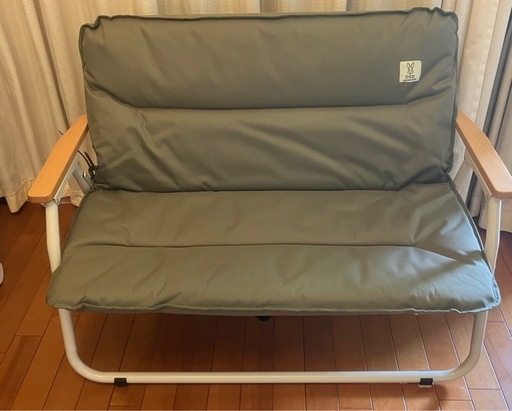 値下げ　廃盤カラー　DOD グッドラックソファ　カーキxベージュ　美品　値引き不可