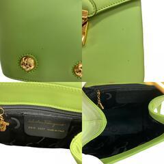 186001 現状品 Salvatore Ferragamo サルヴァトーレフェラガモ バックパック イエローグリーン レザー レディース [240520HM030092]の画像