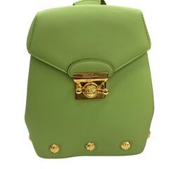 186001 現状品 Salvatore Ferragamo サルヴァトーレフェラガモ バックパック イエローグリーン レザー レディース [240520HM030092]の画像