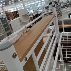 リユースのサカイ栃木店★ジモティ割あり★ タンスのゲン パイプロフトベッド ホワイト W102×D236×H178 クリーニング済み TC10278の画像