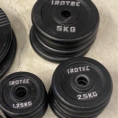 ※ IROTEC アイロテック　バーベルシャフト　プレート　合計80KGの画像