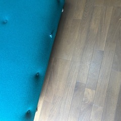 昭和レトロ、ポップ　2人掛けソファ　緑　グリーンの画像