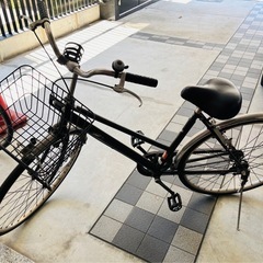 ママチャリ自転車　ブラックの画像