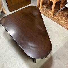 木製コーナーテーブル　ダークブラウンの画像