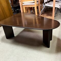 木製コーナーテーブル　ダークブラウンの画像