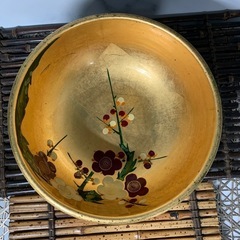 配送可能　色絵金彩 菓子鉢　金箔　梅　 和食器 鉢　茶道具　懐石道具　時代物　アンティーク　骨董　古玩　骨董　煎茶道具　漆器の画像