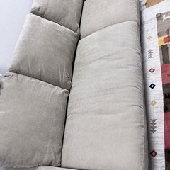 ニトリ 3人掛けソファ 北欧 ベージュ ファブリック 木製の画像