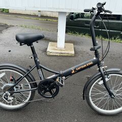★未使用に近い! 美品! キャプテンスタッグ ナビーFDB206 折り畳み自転車 20インチ 6段変速 マッドブラック 札幌発　リサイクルショップ札幌　買取本舗　西野店の画像