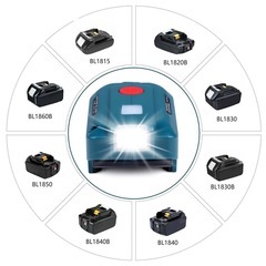 新品！リチウム電池インバーター,電動工具リチウム電池インバータ発電機ポータブル電源デュアル USB アダプタ LED ライト付き 18V リチウム電池の画像