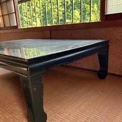 昭和初期　座卓　緑の漆仕上げ　レトロ愛らしい　軽い　
の画像