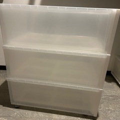 無印　ポリプロピレン衣装ケース中　3点セットの画像