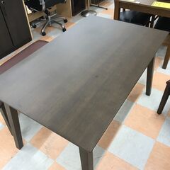 【ｼﾞｬﾝｸﾞﾙｼﾞｬﾝｸﾞﾙ金沢店】  ダイニングセット４人掛け 木目調/茶 W120×D75×H70 クリーニング済み												の画像