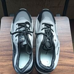 新品 25.5cm メンズ スニーカー グレー 厚底 シューズ 普段着  識別番号:【N280-S】の画像