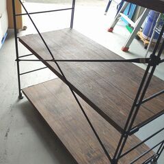 山善 ウッドシェルフ 3段 幅85cm オープンシェルフ ラック 木製棚板 YAMAZEN の画像