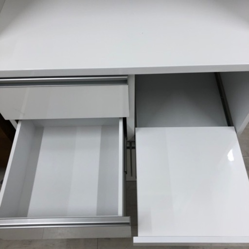 近藤産業レンジボード2枚スライド扉ホワイト【トレファク堺福田店】 近藤産業 レンジボード ナチュラル×ホワイト スライド扉 41-002