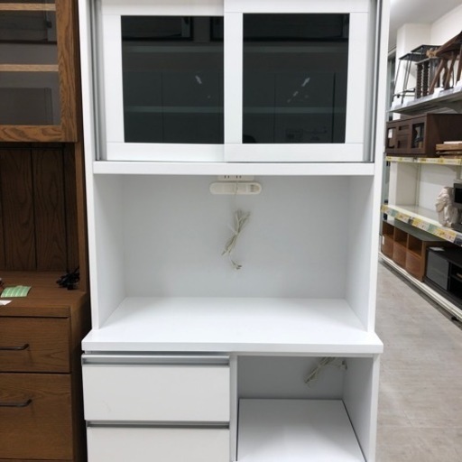 近藤産業レンジボード2枚スライド扉ホワイト【トレファク堺福田店】