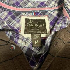【美品】CERONIAS メンズ Mサイズ ポロシャツ重ね着風 おしゃれシャツの画像