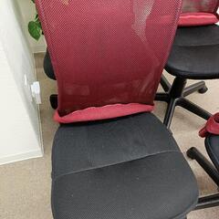 オフィスチェア　ワインレッド４脚の画像