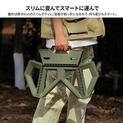★耐荷重100kg★ 小サイズ アウトドアチェア 1秒設置 グリーン 他カラー有の画像