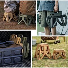 ★耐荷重100kg★ 小サイズ アウトドアチェア 1秒設置 グリーン 他カラー有の画像