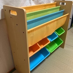 本棚　絵本ラック　おかたづけラック　おもちゃ　収納の画像