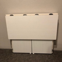 折りたたみテーブル 木製　A4入る棚付き　山善(YAMAZEN)棚付き 幅80 MOT-8045の画像