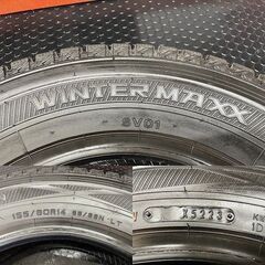 DUNLOP WINTER MAXX SV01 155/80R14 88/86N LT 14インチ 4本 23年製 バリ溝 プロボックス サクシード等　(STI018)の画像