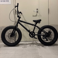 【9万で購入】ファットバイク 黒 20インチ 美品 超極太タイヤ 高級名門シマノ社製変速搭載　ブラック ビーチクルーザー BMX HIPHOP アメ村 堀江 マウンテンバイク ピストバイク リックオウエンス【早い者勝ち】の画像