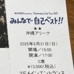 【2枚組】小田和正ライブチケット 8/31 沖縄アリーナの画像