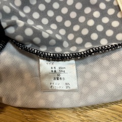 女児95サイズ 水着　黒/白水玉 美品の画像