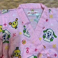 女児90サイズ 甚平ピンク/ワンワン&うーたん 美品の画像