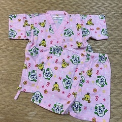 女児90サイズ 甚平ピンク/ワンワン&うーたん 美品の画像