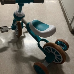 三輪車 二輪車 子供 幼児用 自転車 3in1 キッズバイク  グリーンの画像