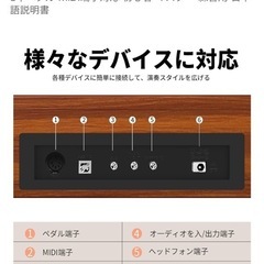 電子ピアノ　88鍵盤　PC、ケータイに接続可能　の画像