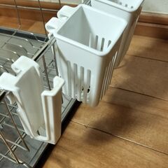 キッチン ステンレス水切りかご 水切りラック  菜箸やペットボトルホルダーなどオプション多数付きの画像
